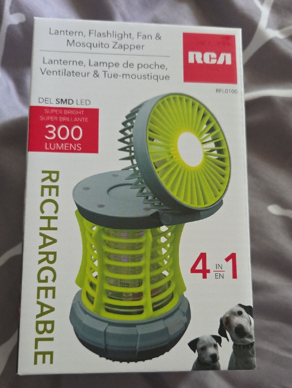 NIB RCA 4-in-1 Rechargeable Mosquito Lantern, Flashlight & Fan